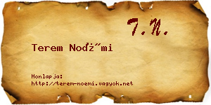Terem Noémi névjegykártya